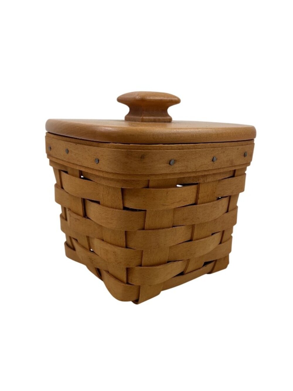 Longaberger Small 2001 Basket With Wood Lid 5" - Picture 4 of 13